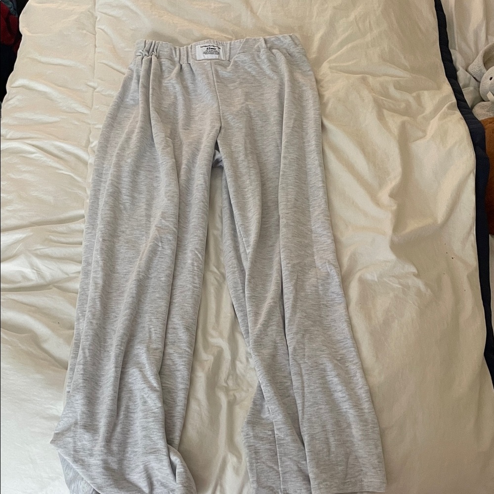 Wide leg grey sweatpants